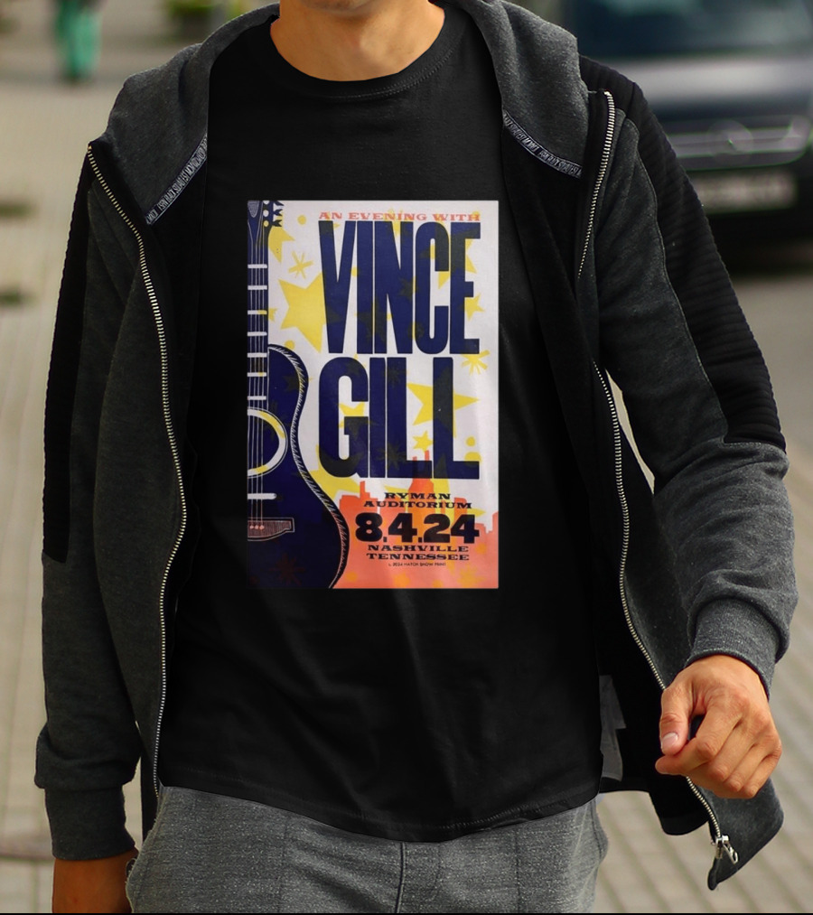 An Evening With Vince Gill Ryman Auditorium 8.4.24 Nashville Tennessee T-Shirt