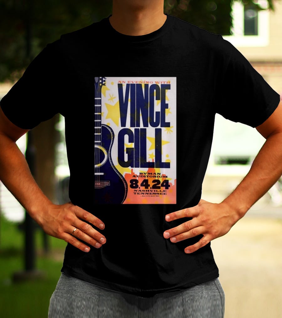 An Evening With Vince Gill Ryman Auditorium 8.4.24 Nashville Tennessee T-Shirt