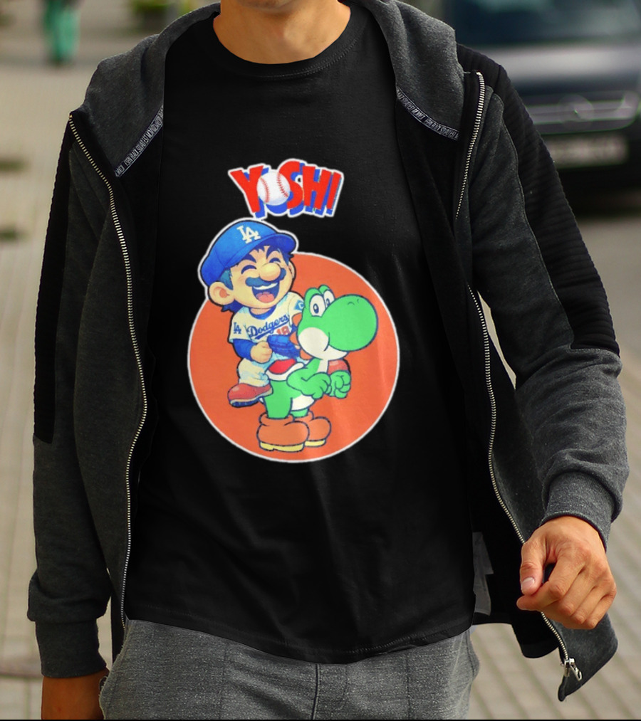 Yoshinobu Yamamoto Los Angeles Dodgers MLB Yoshi Cartoon Dodger Gear T-Shirt