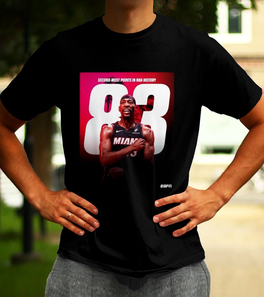 Bam Adebayo 83 Second Most Points NBA History Miami ESPN T-Shirt