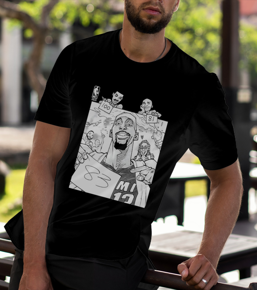 Bam Adebayo 83 Points Wilt Bam Kobe 2nd Highest Scoring Game NBA History Cartoon Miami 13 T-Shirt