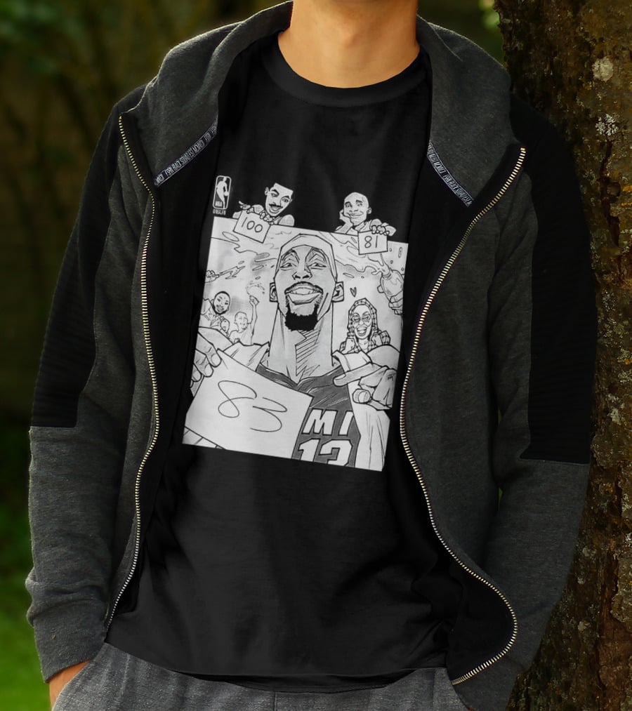 Bam Adebayo 83 Points Wilt Bam Kobe 2nd Highest Scoring Game NBA History Cartoon Miami 13 T-Shirt