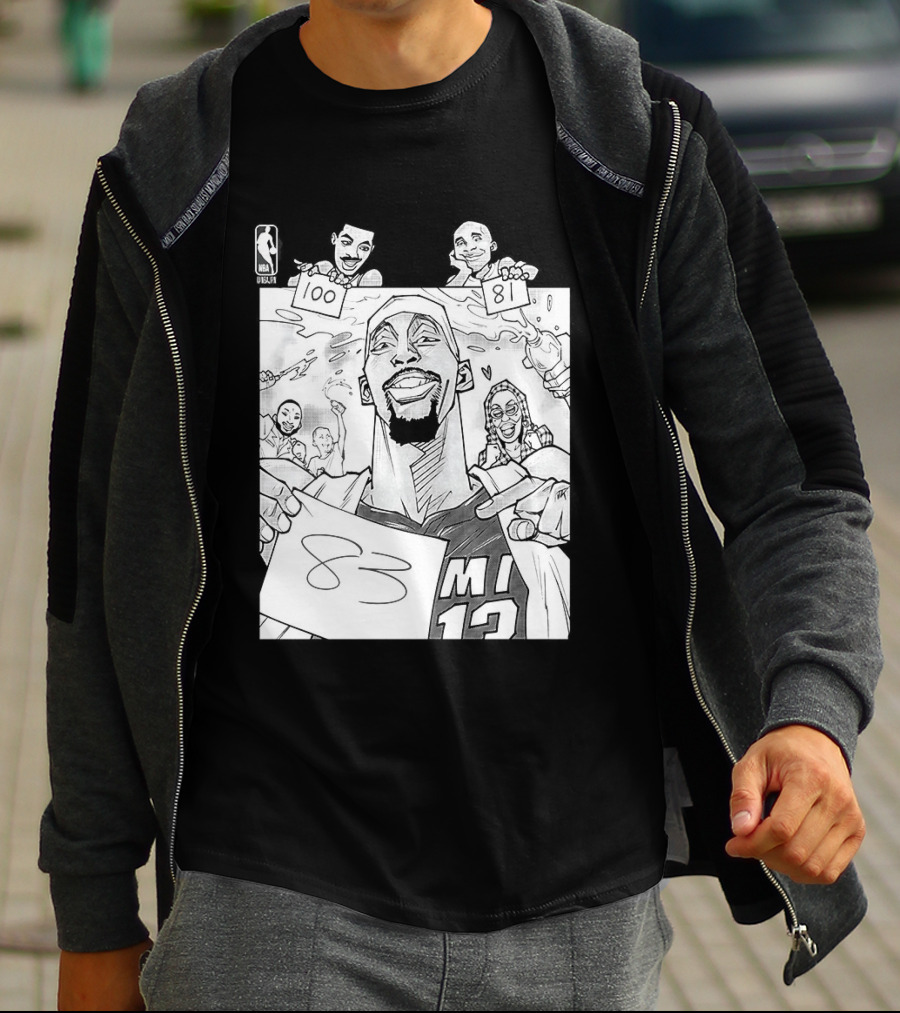 Bam Adebayo 83 Points Wilt Bam Kobe 2nd Highest Scoring Game NBA History Cartoon Miami 13 T-Shirt
