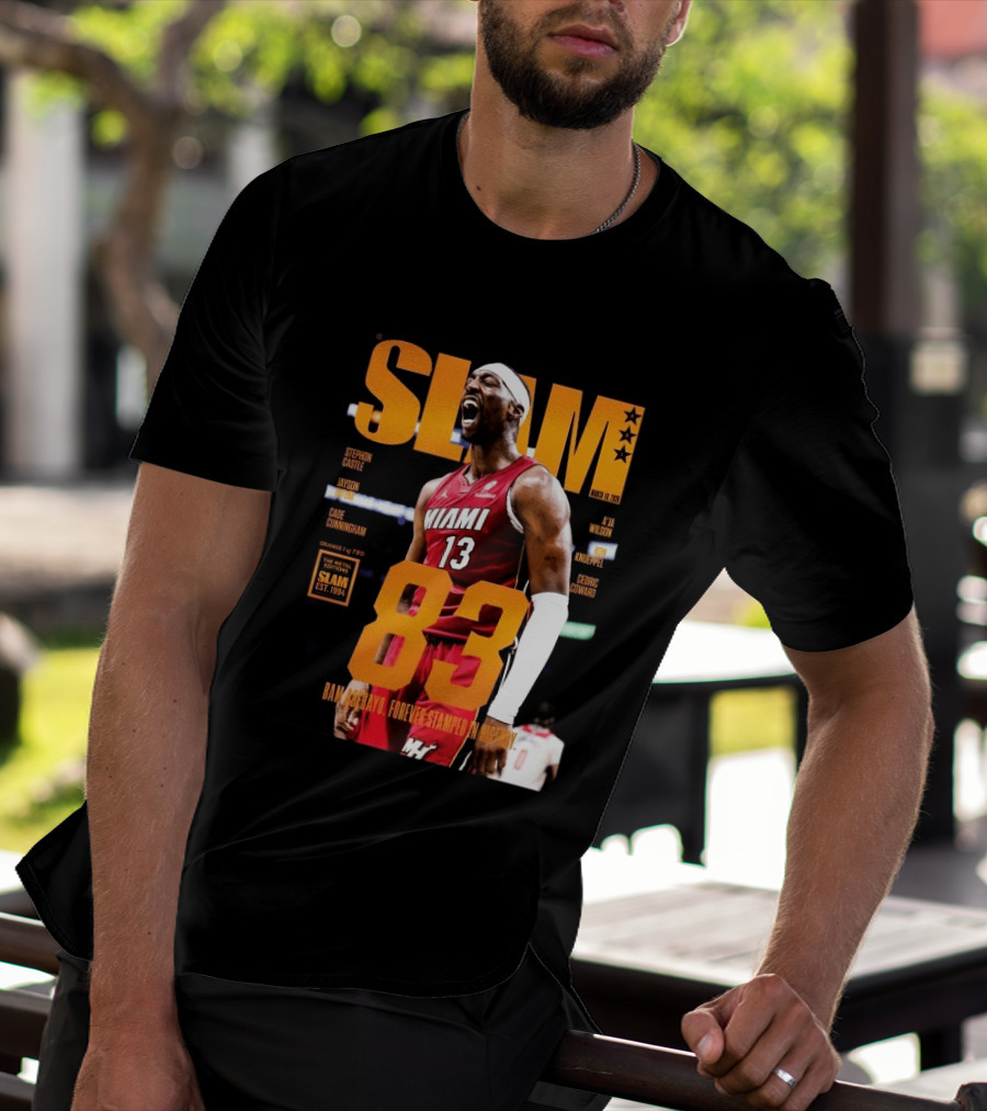 SLAM 261 Bam Adebayo Miami Heat Metal Edition 83 Points Forever Stamped In History T-Shirt