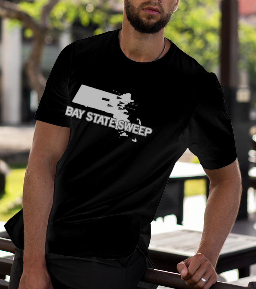 Bay State Sweep Massachusetts Map Landmarks T-Shirt