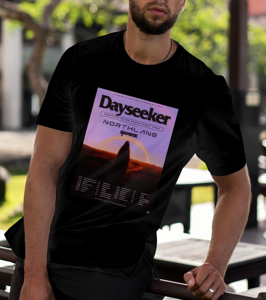 Dayseeker Europe UK 2026 Creature In The Black Night Tour With Northlane And Siamese T-Shirt