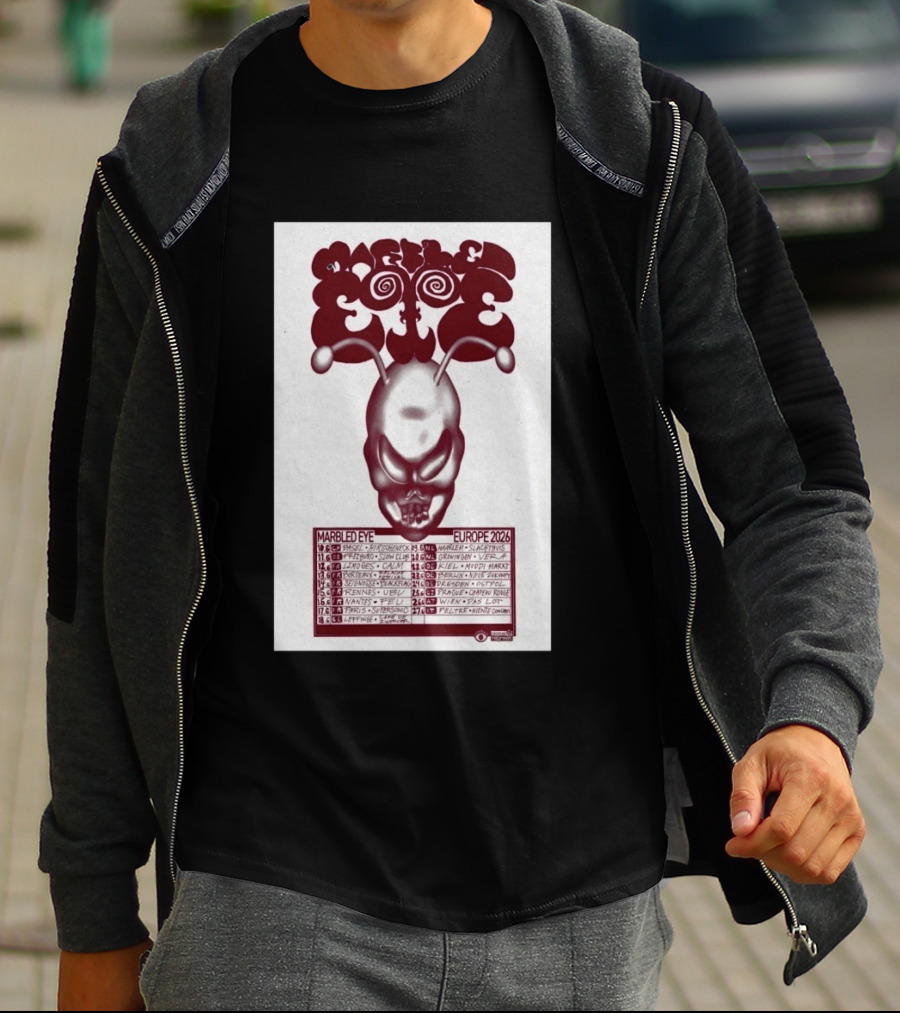 Marbled Eye Europe 2026 Tour Dates Skull T-Shirt