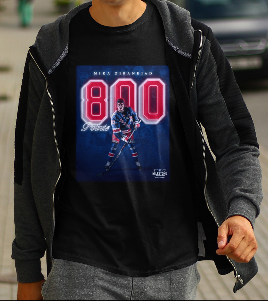 Mika Zibanejad 800 Points New York Rangers Milestone Moment T-Shirt