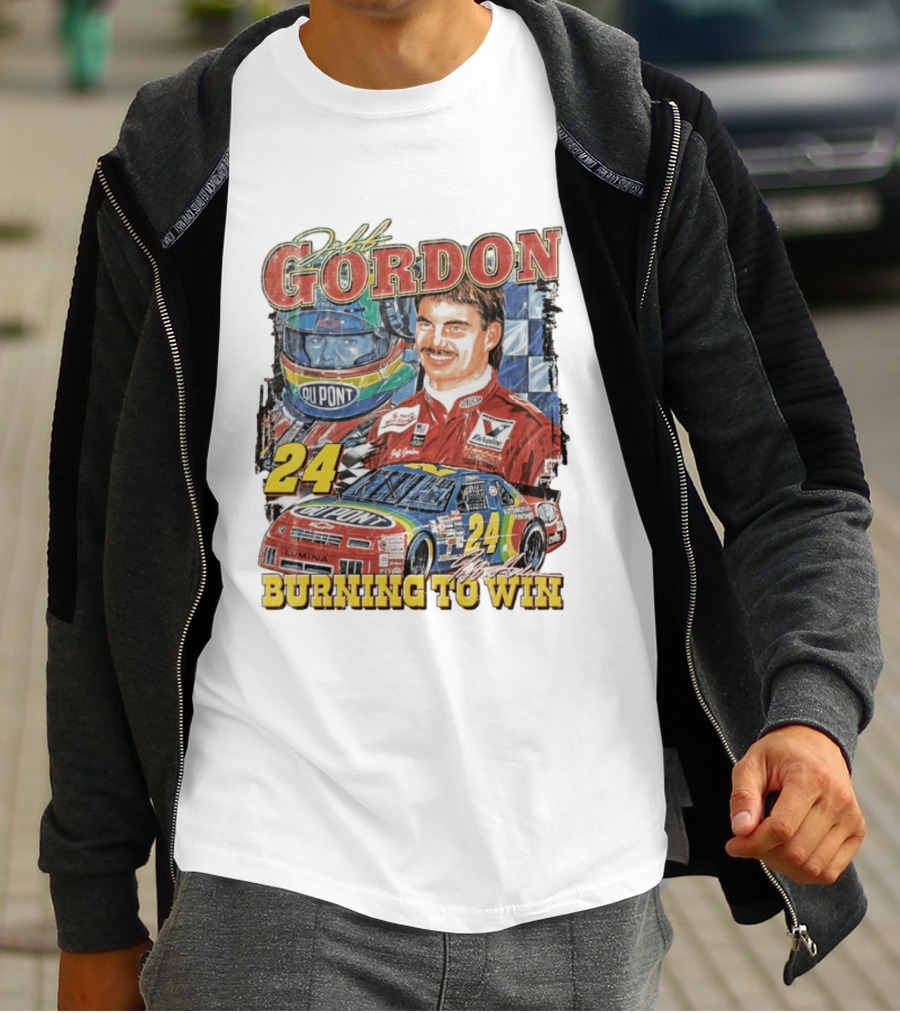 Jeff Gordon Dupont Racing 24 Burning To Win T-Shirt
