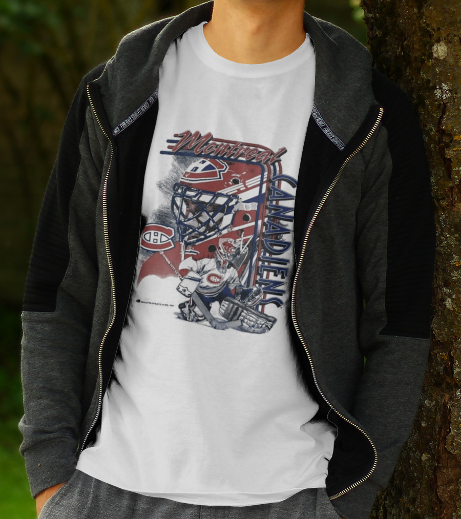 Montreal Canadiens 1992 NHL Vintage Hockey Goalie Mask T-Shirt