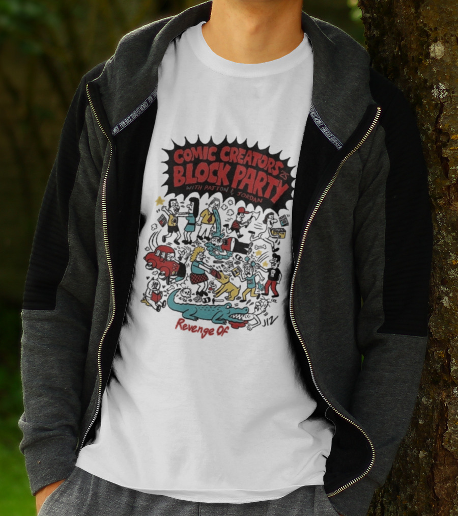 Revenge Of Comic Creators Block Party With Patton & Jordan Crocodile Chaos Celebration T-Shirt