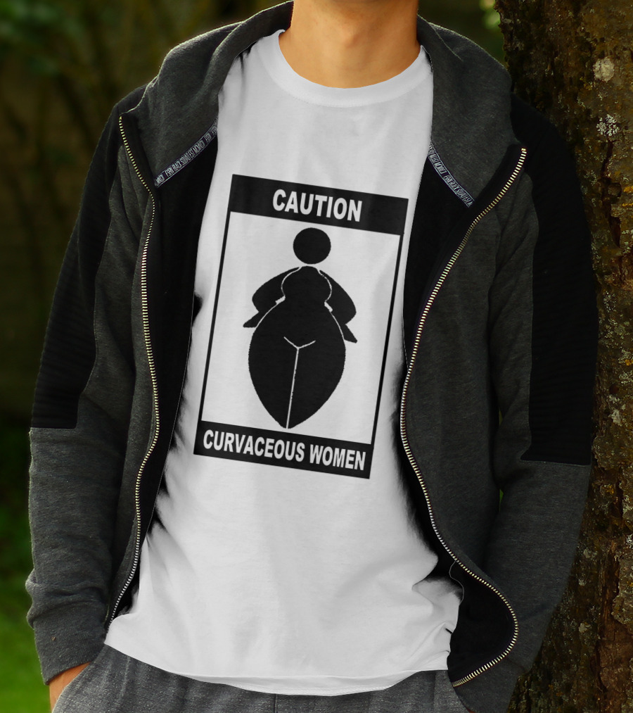 Caution Curvaceous Women Silhouette Warning T-Shirt