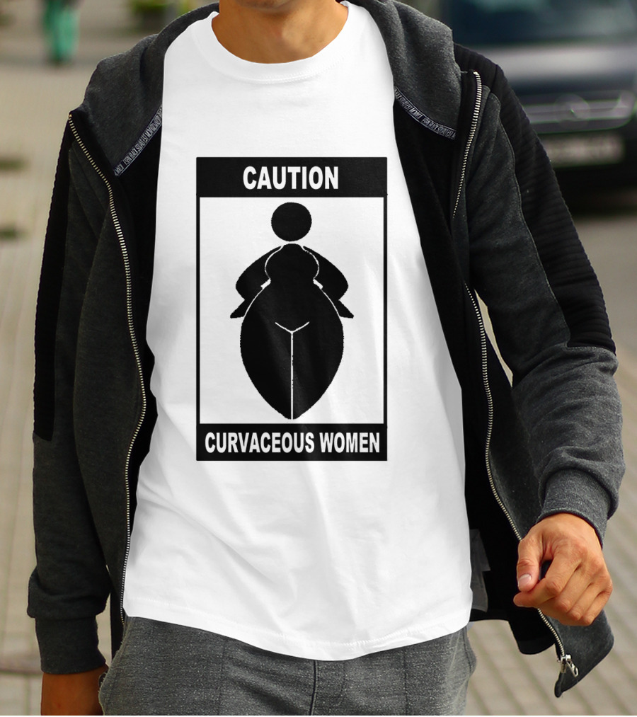 Caution Curvaceous Women Silhouette Warning T-Shirt