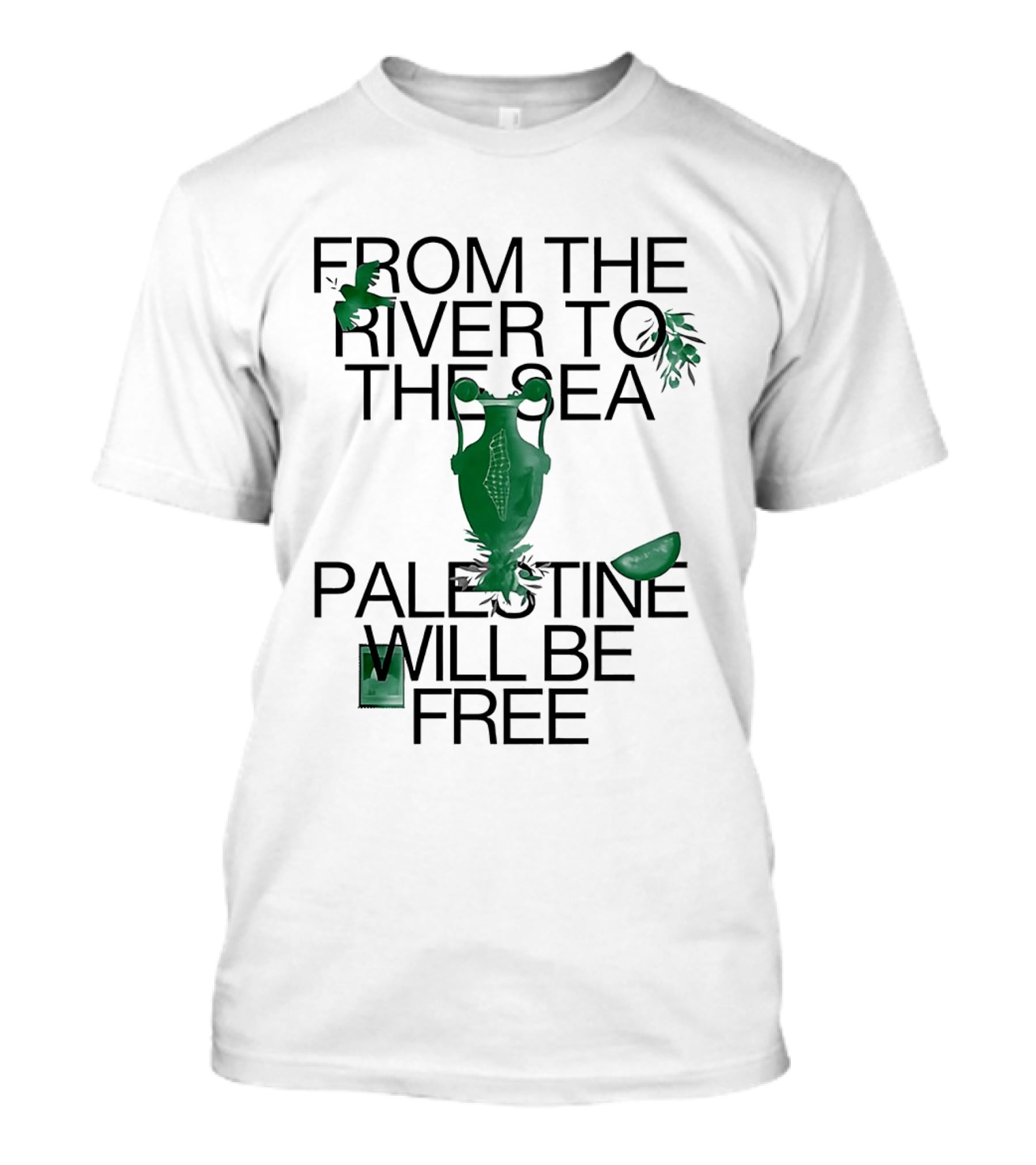 From The River To The Sea Palestine Will Be Free Vintage Jug And Leaf T-Shirt