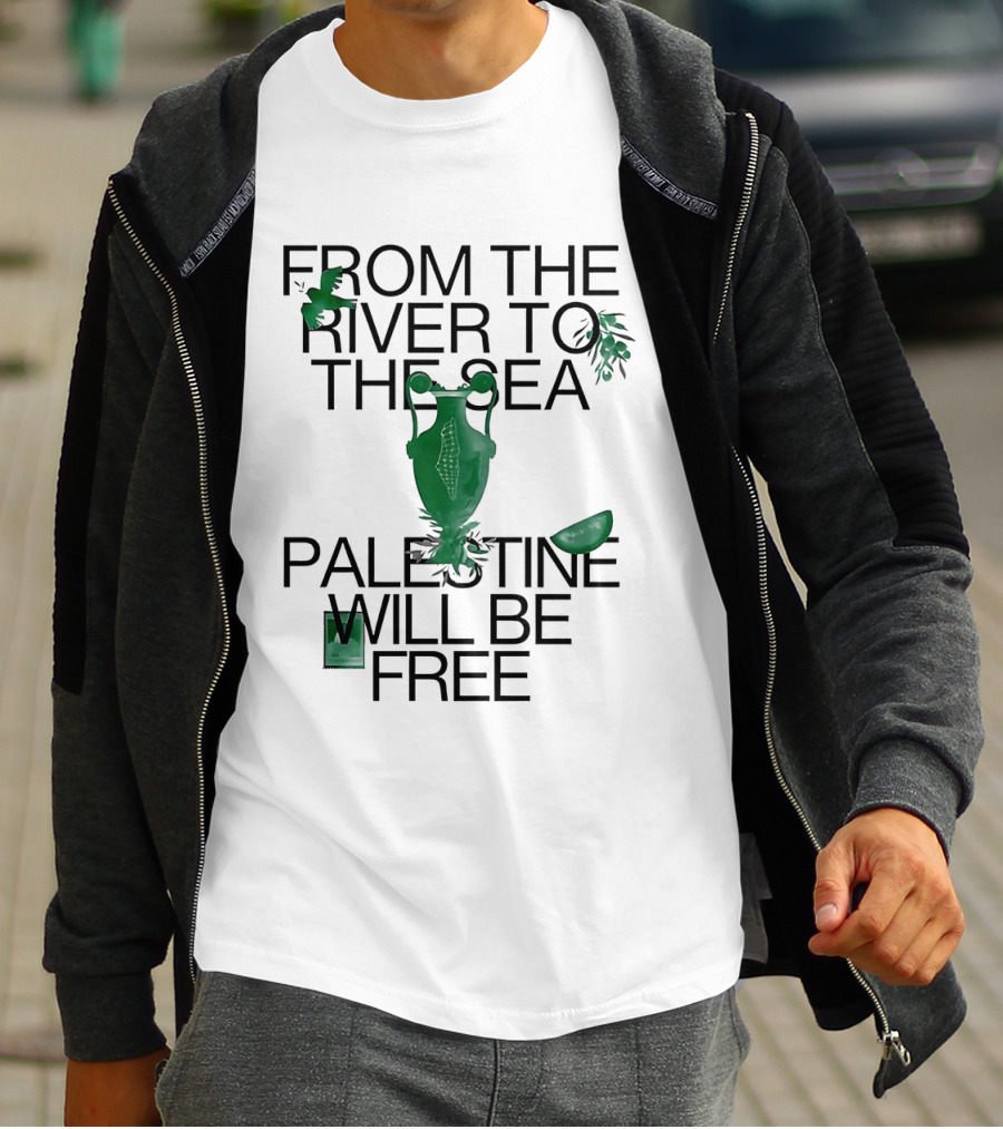 From The River To The Sea Palestine Will Be Free Vintage Jug And Leaf T-Shirt