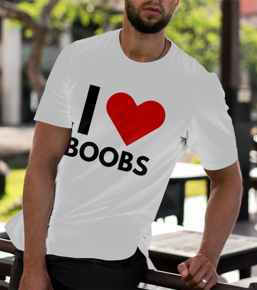 I Love Boobs Heart Symbol Humor T-Shirt