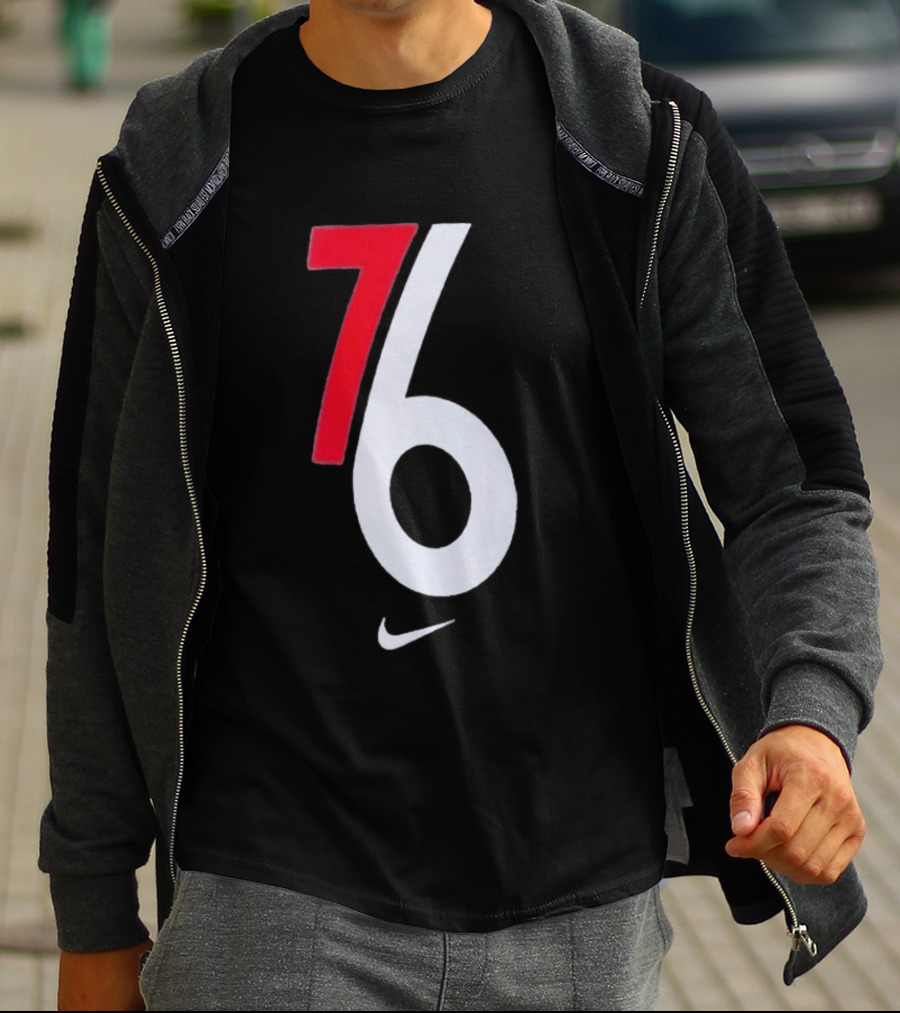 Philadelphia 76ers Nike 2025 2026 NBA City Edition 76 White Red T-Shirt