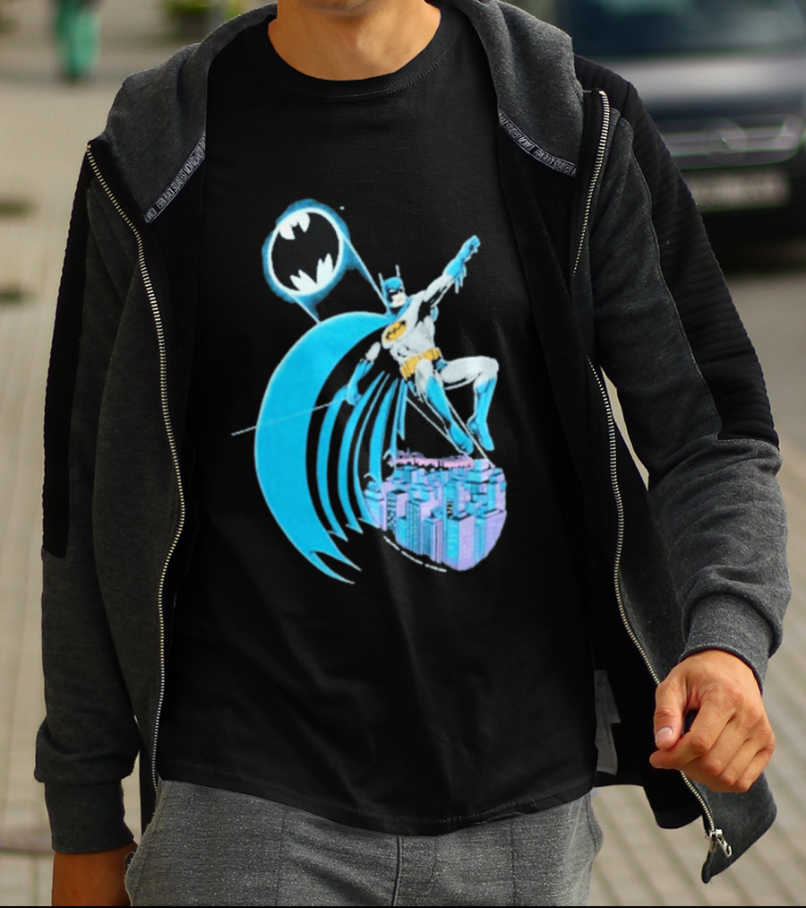 Wyco 1988 Batman DC Comics Retro Hero Gotham City Scene T-Shirt