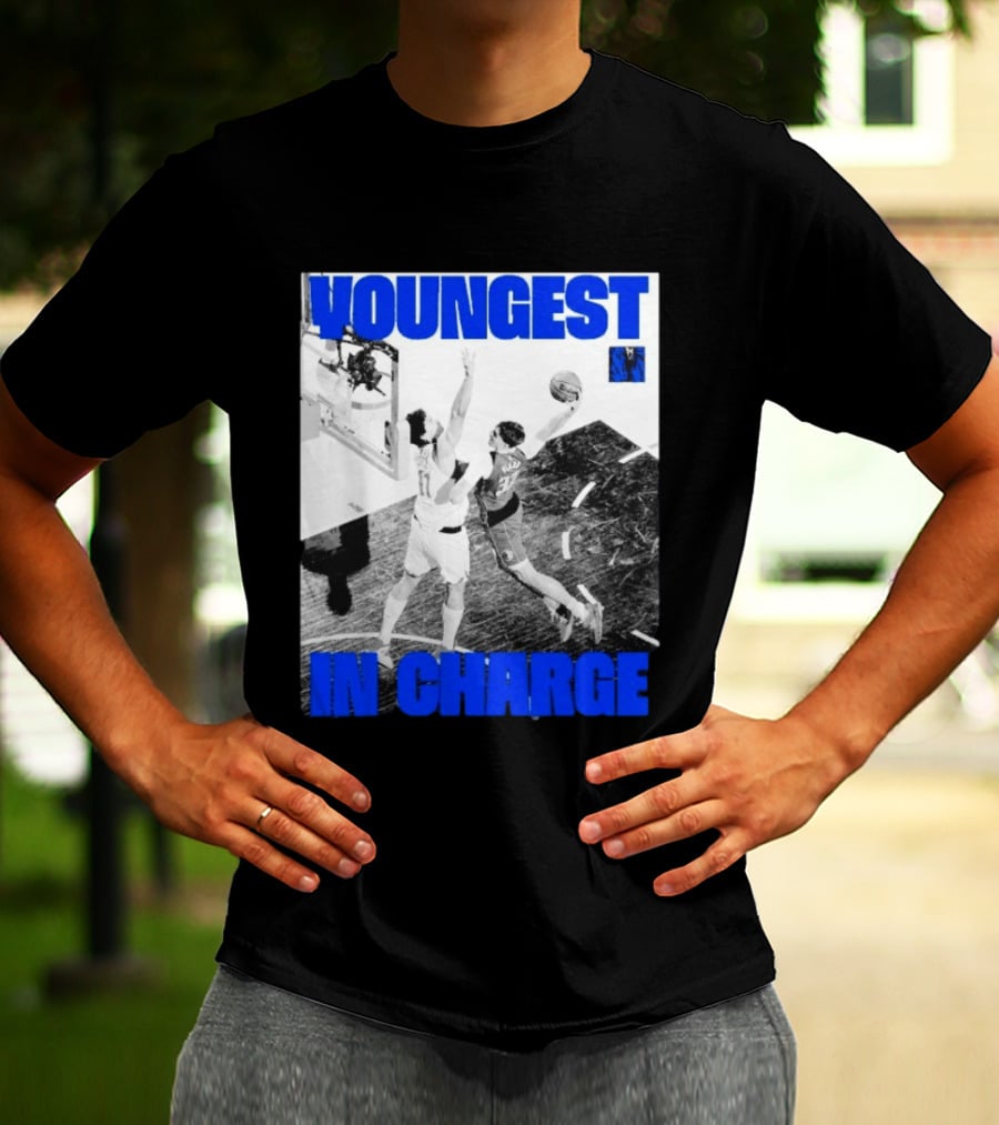Youngest In Charge Cooper Flagg Dallas Mavericks Dunk T-Shirt