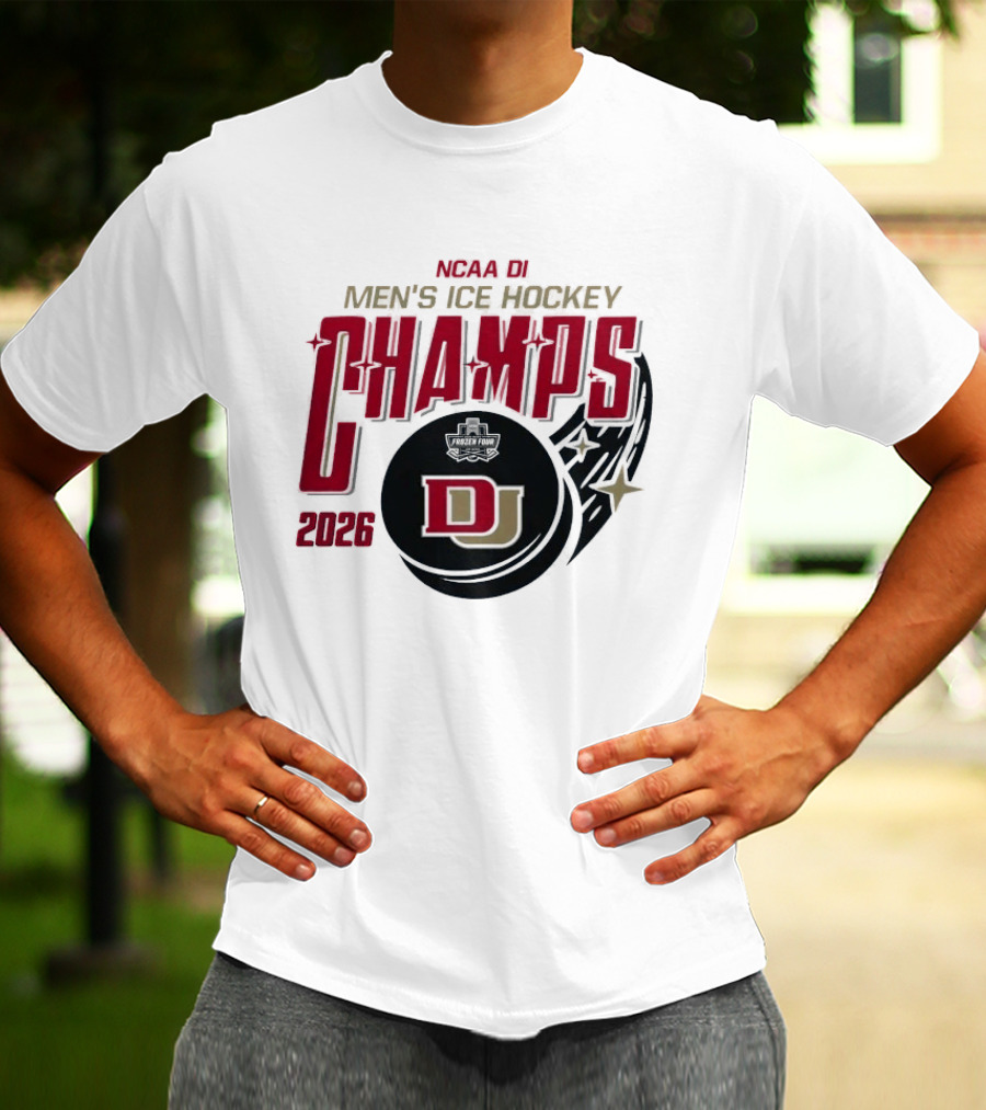 NCAA DI Men's Ice Hockey Champs 2026 DJ Denver Pioneers T-Shirt