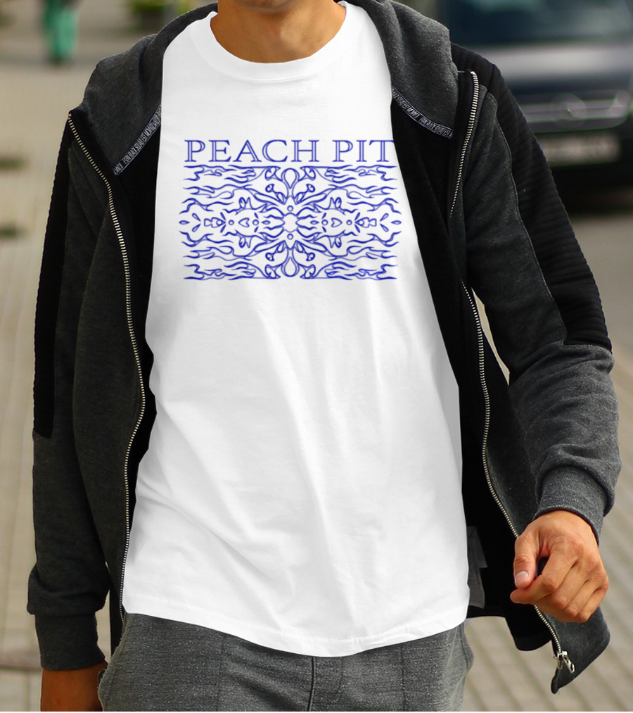 PEACH PIT Blue Mandala Waves T-Shirt