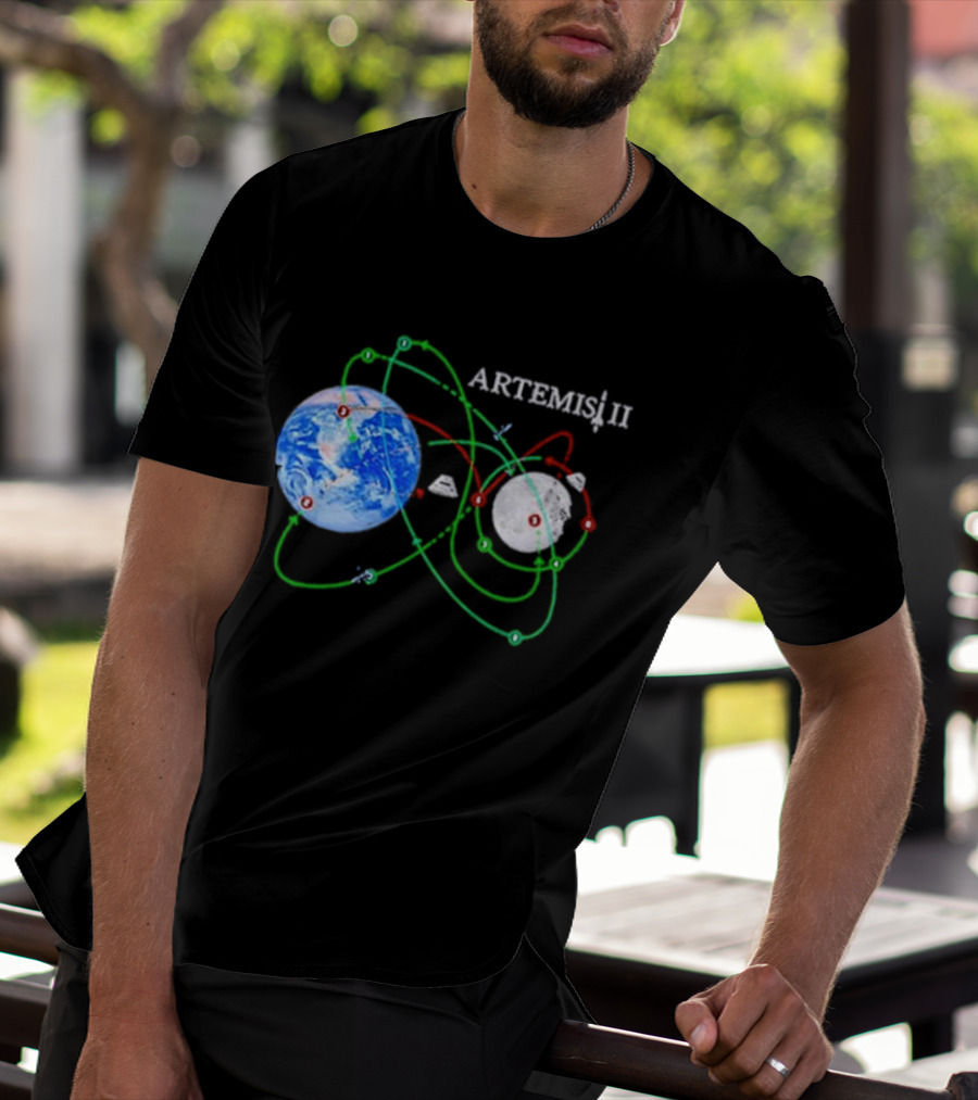 Artemis II NASA Moon Mission Pathways Earth And Moon T-Shirt