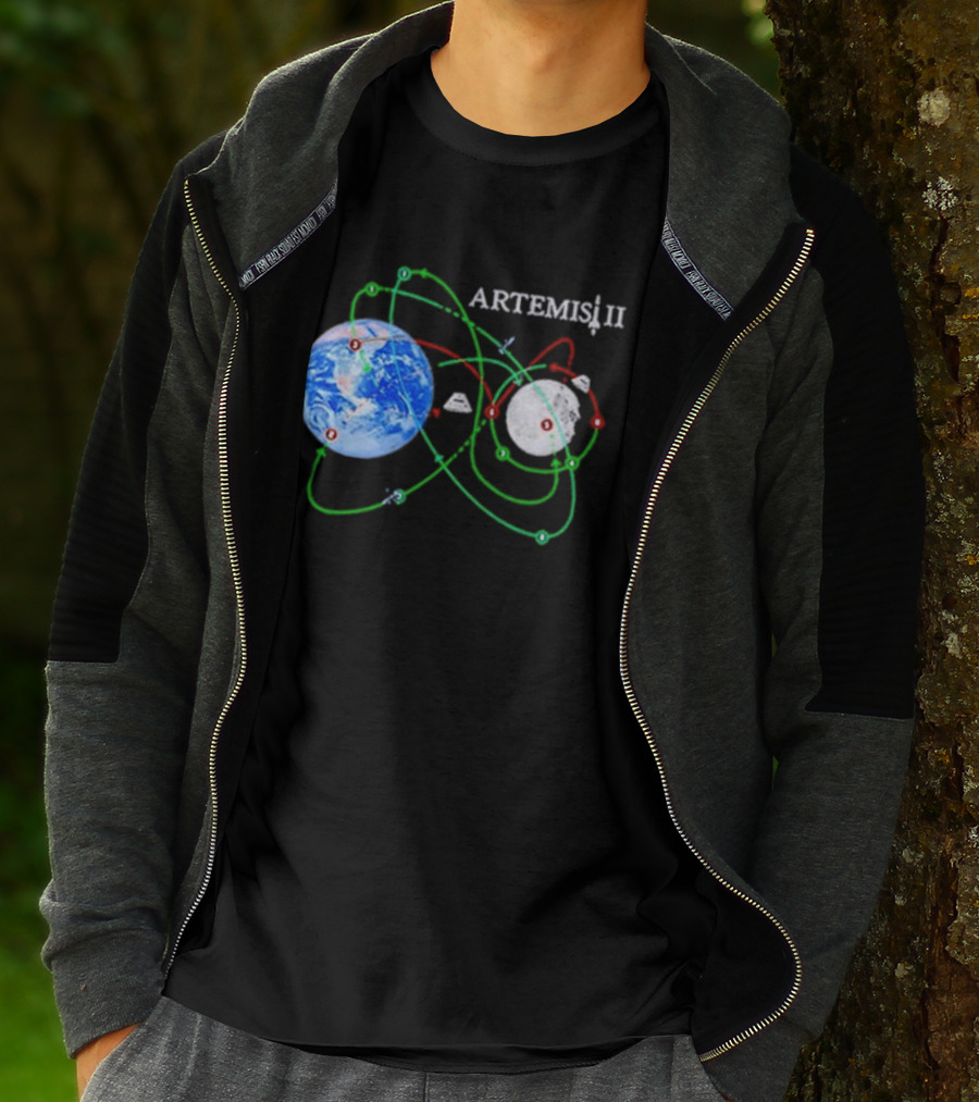 Artemis II NASA Moon Mission Pathways Earth And Moon T-Shirt