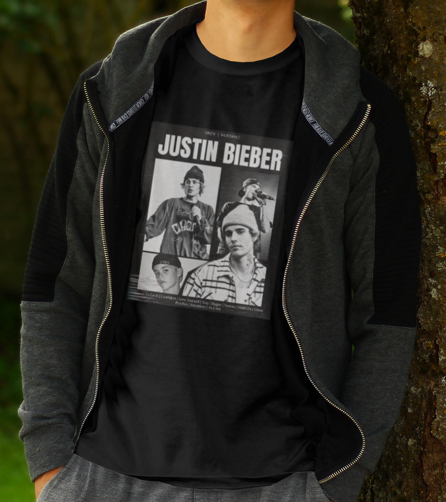 Drew House Viasmule Justin Bieber Collage Love Yourself Peaches Iconic Photos T-Shirt