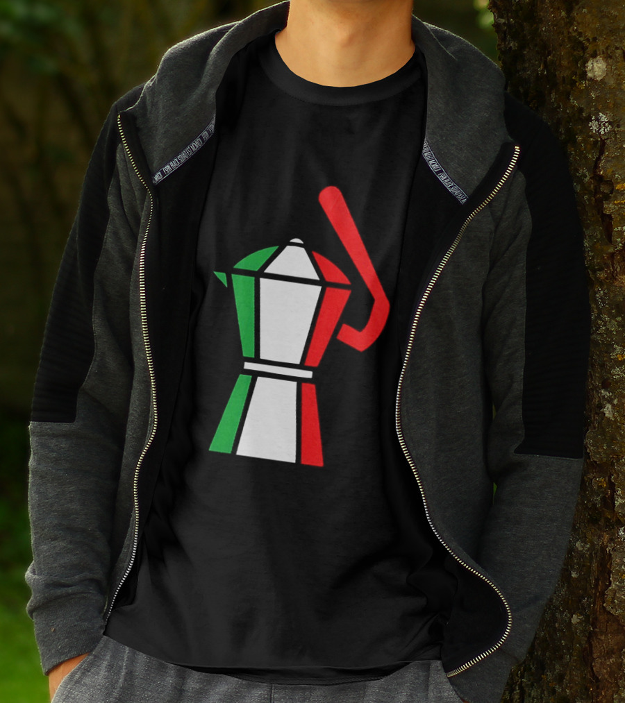 Italy Coffee Pot Italian Flag Colors White T-Shirt