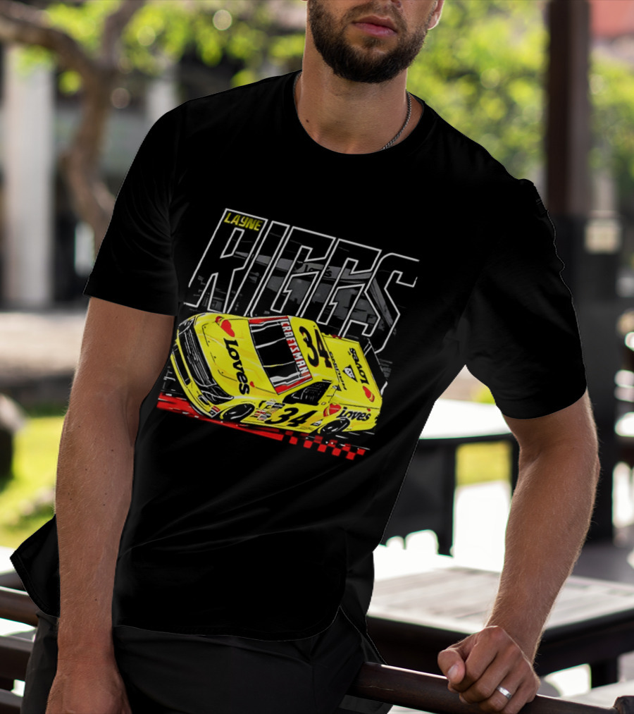 Louie Riggs Jesus Oh No I Sure Hope No One Punishes Me For My Sins Racing 34 T-Shirt