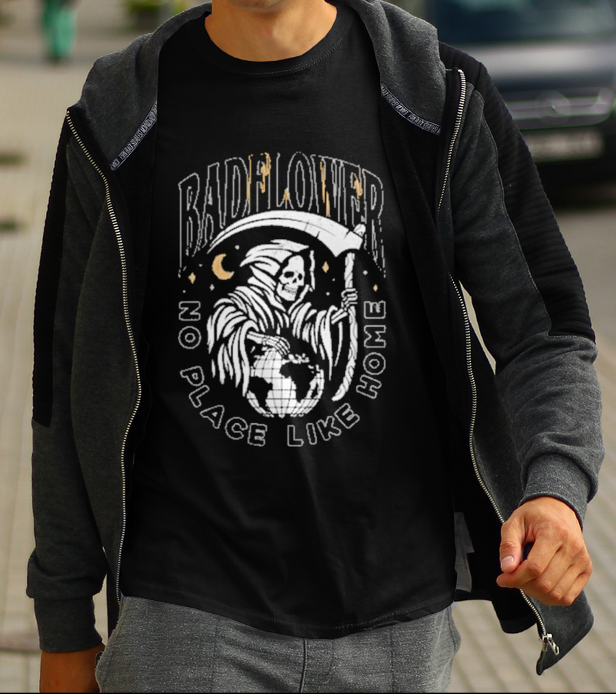 Badflower No Place Like Home Reaper Moon Scythe Earth T-Shirt