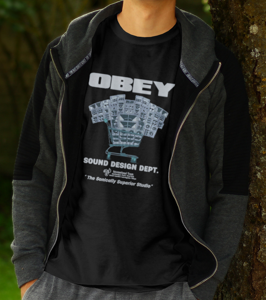 Obey Sound Waves Department Music Shopping Cart Revolution T-Shirt
