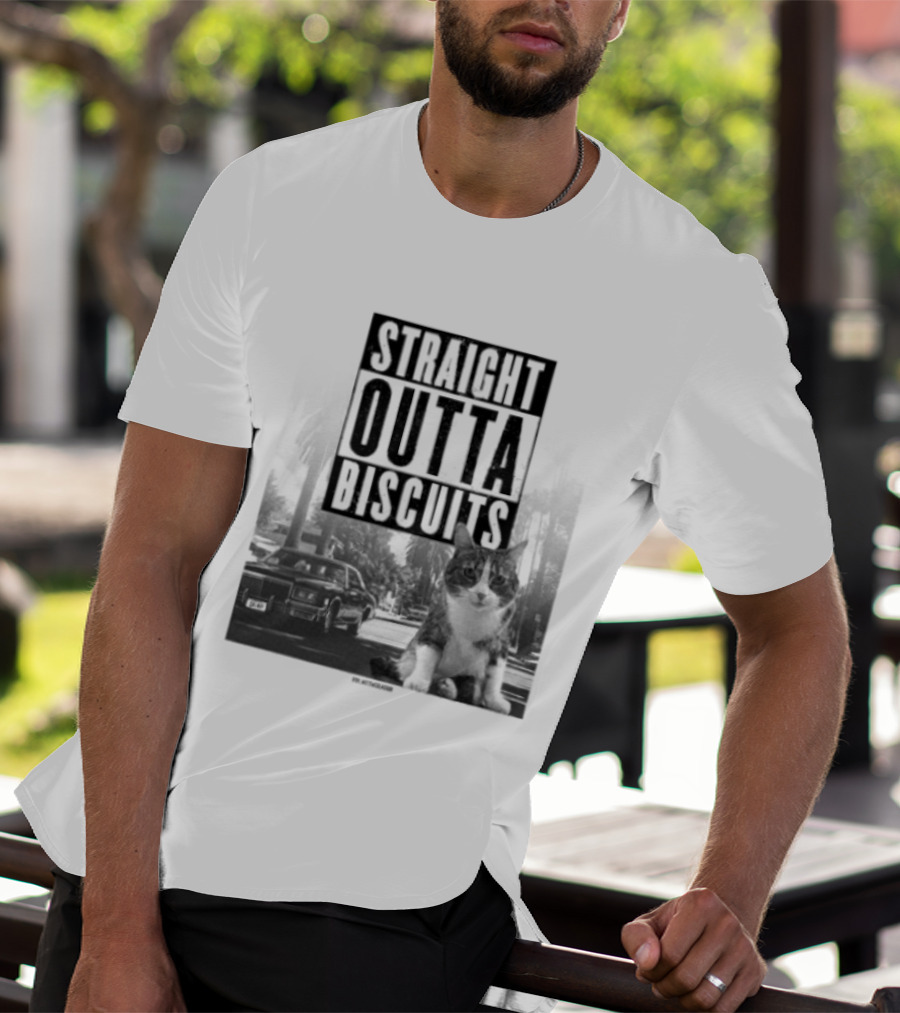 Straight Outta Biscuits Dr. Matt McGlasson Cat Humor T-Shirt