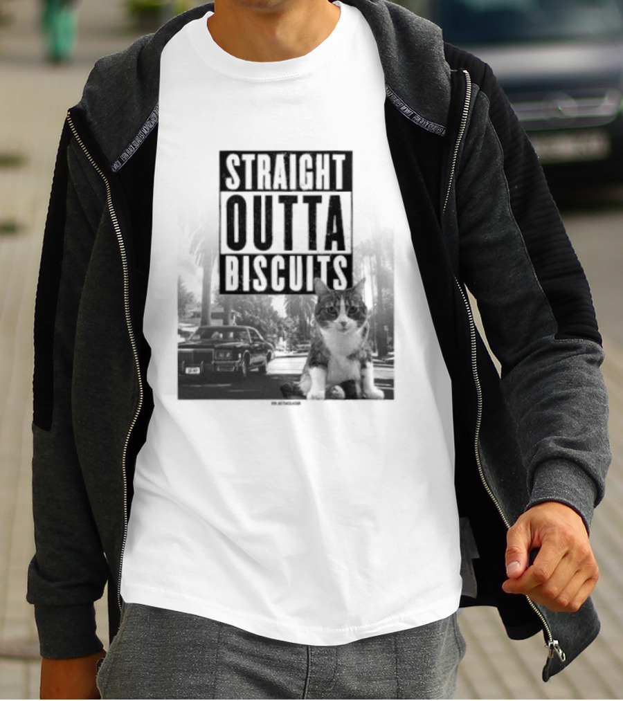 Straight Outta Biscuits Dr. Matt McGlasson Cat Humor T-Shirt