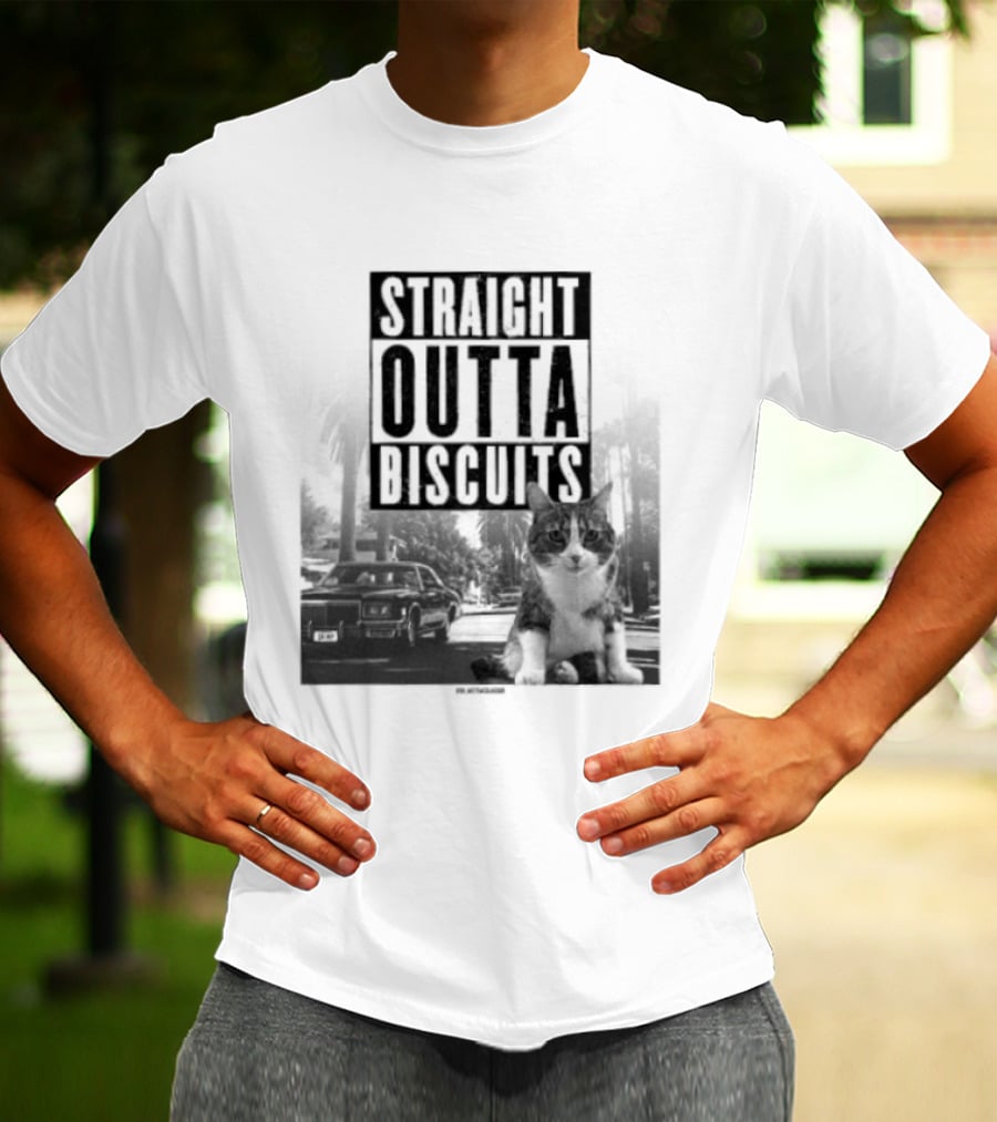 Straight Outta Biscuits Dr. Matt McGlasson Cat Humor T-Shirt