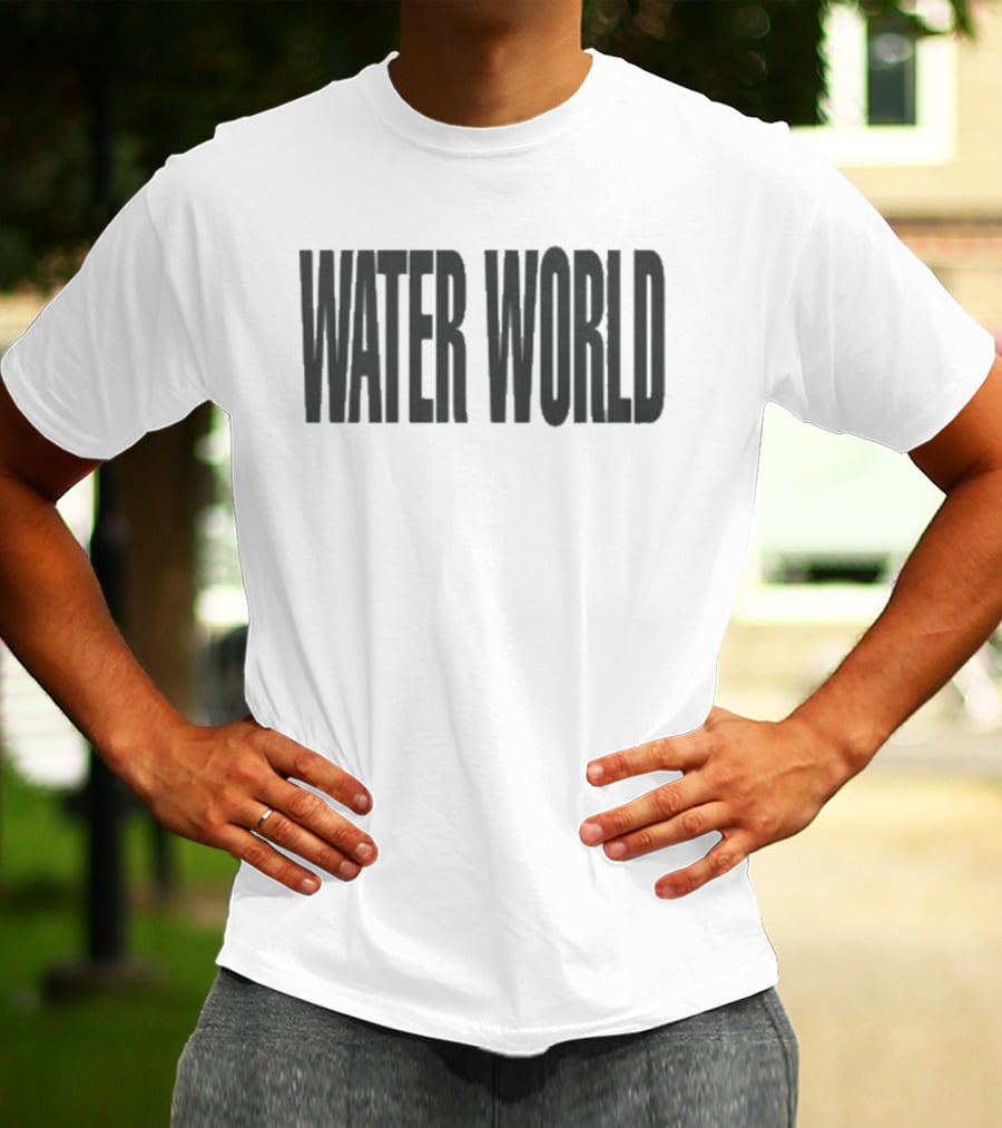 Water World Text Black Font T-Shirt