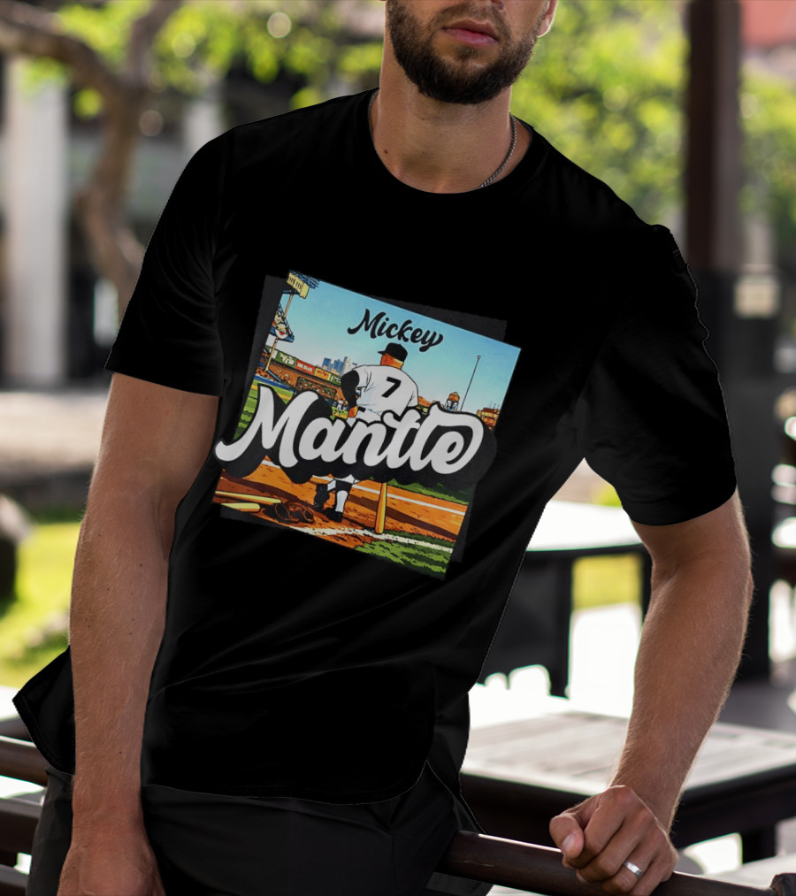 Mickey Mantle New York Yankees Baseball Stadium Number 7 T-Shirt