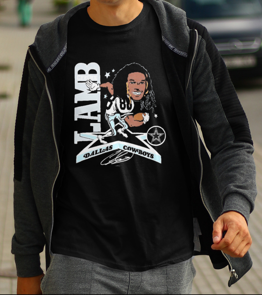 CeeDee Lamb Dallas Cowboys Star Caricature T-Shirt