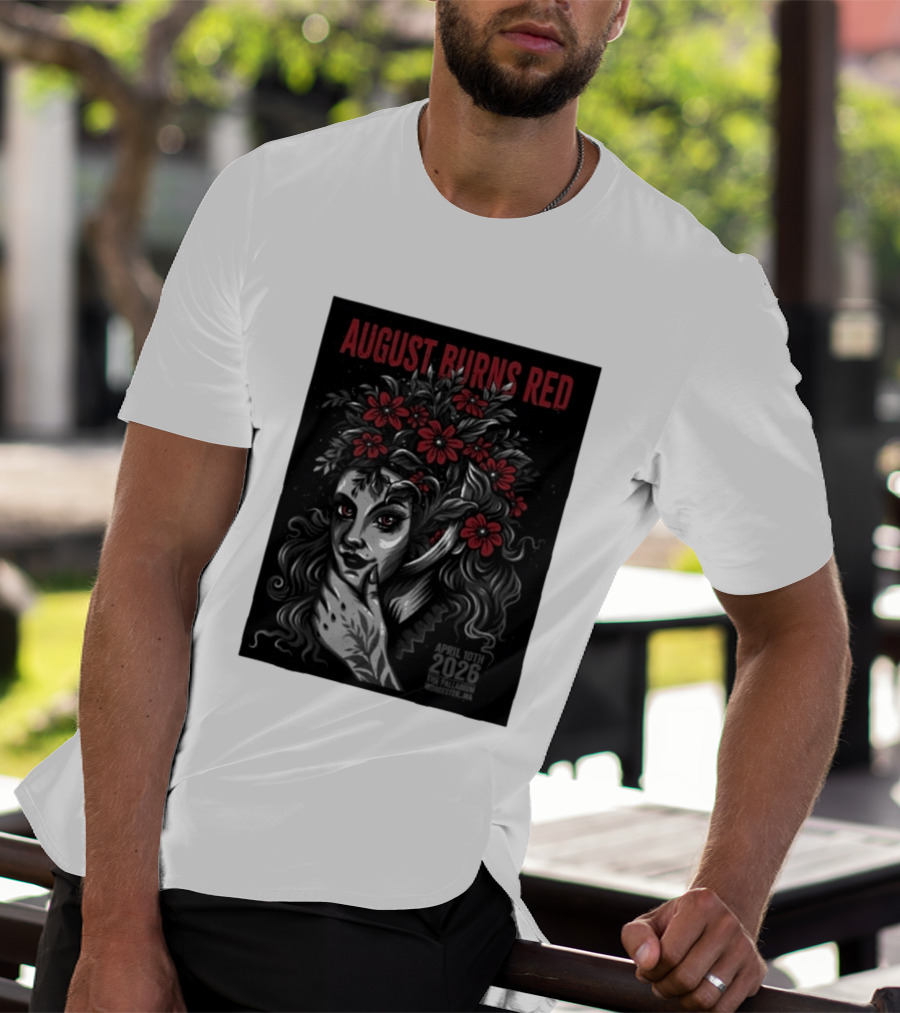 August Burns Red Concert April 10 2026 The Palladium Worcester MA Floral Headpiece T-Shirt