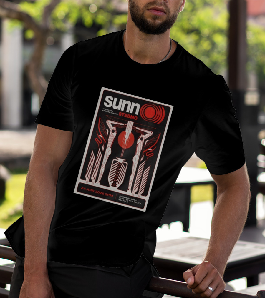 Sunn O))) 24 Apr 2026 8PM Seattle Showbox SoDo With Special Guest Stebmo T-Shirt