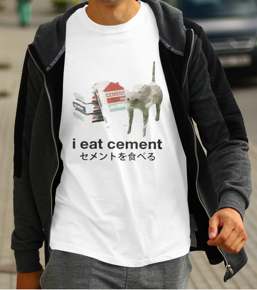 I Eat Cement Meme Cat T-Shirt