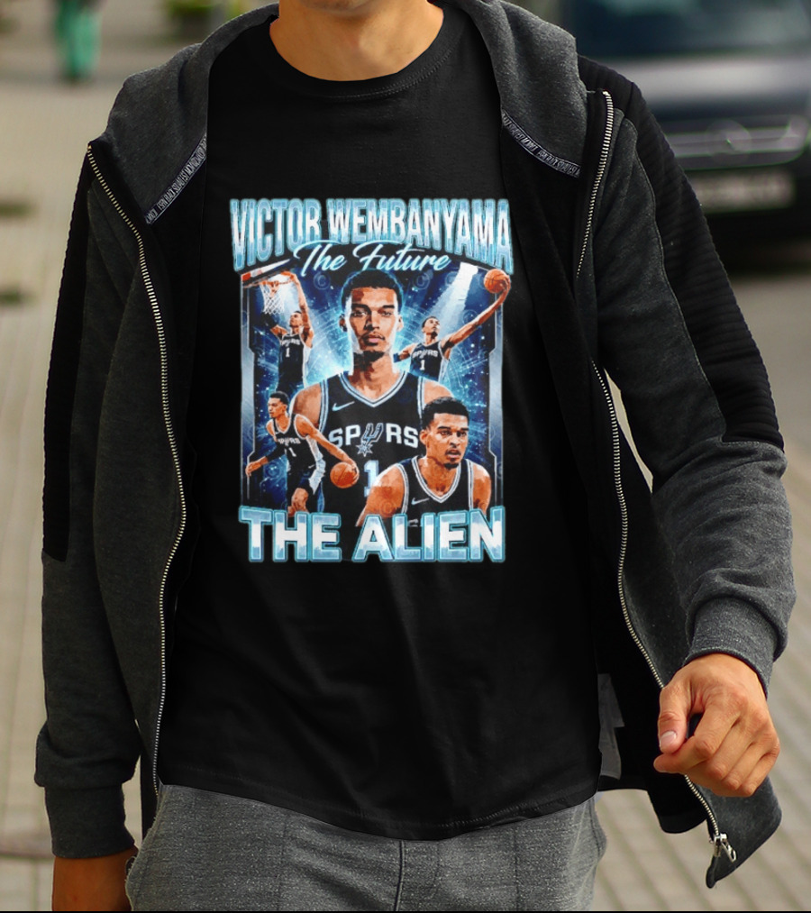 Victor Wembanyama The Future San Antonio Spurs The Alien Basketball Collage T-Shirt