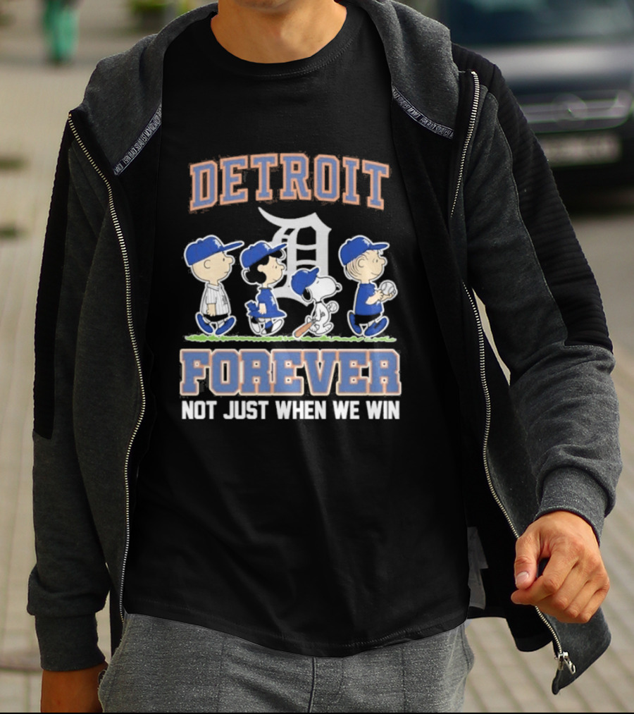 Detroit Peanuts Characters Forever Not Just When We Win T-Shirt