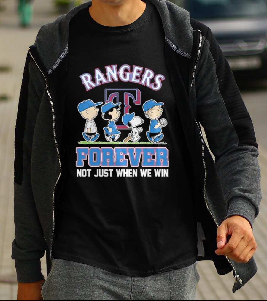 Rangers Forever Peanuts Characters Not Just When We Win T-Shirt