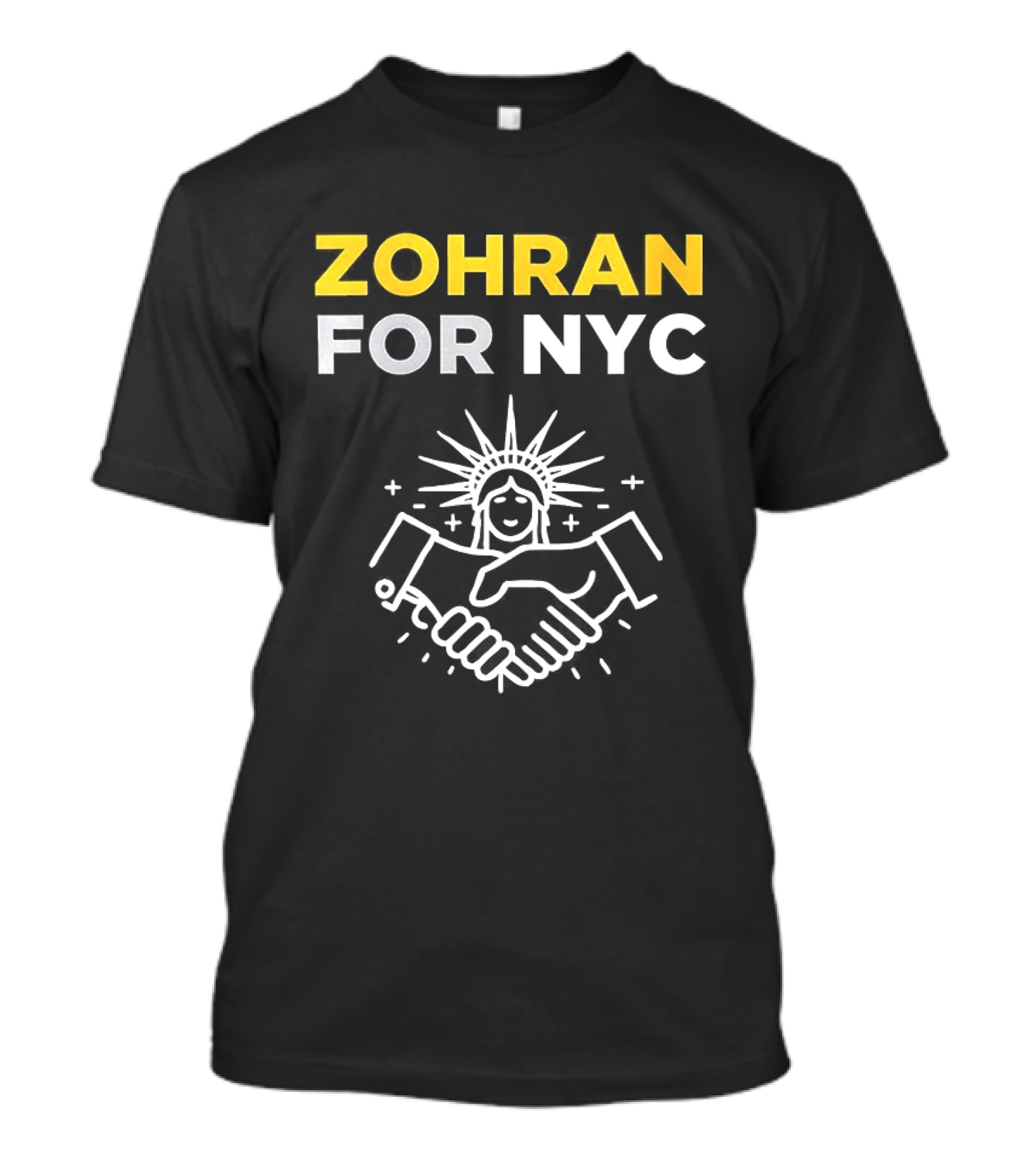 Zohran For NYC Mayor Statue Of Liberty Handshake T-Shirt