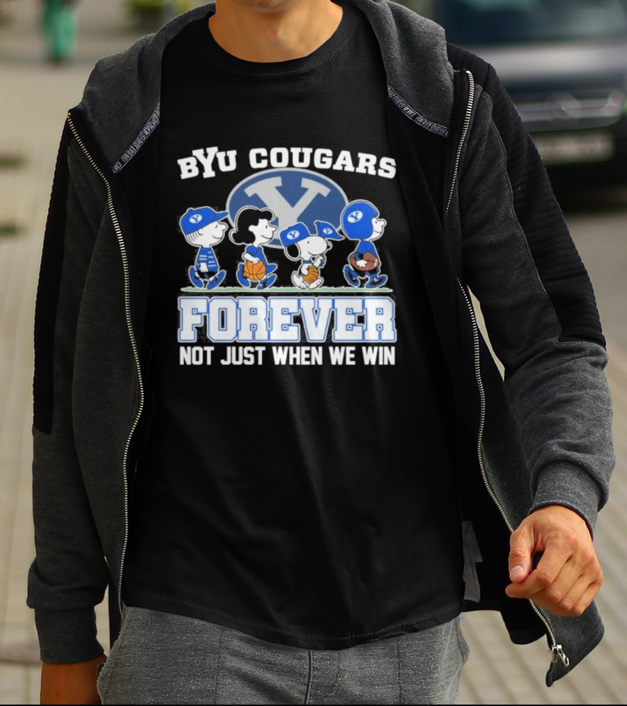 BYU Cougars Peanuts Abbey Road Forever Not Just When We Win T-Shirt