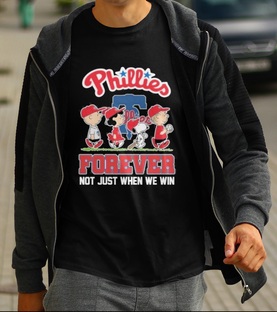 Philadelphia Phillies Peanuts Collaboration Abbey Road Forever Not Just When We Win T-Shirt