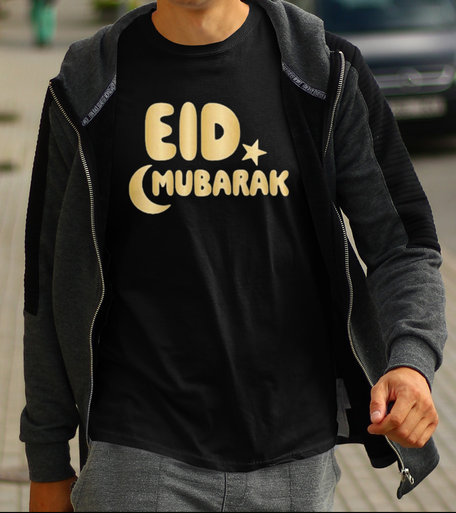 Eid Mubarak Crescent Moon And Star T-Shirt