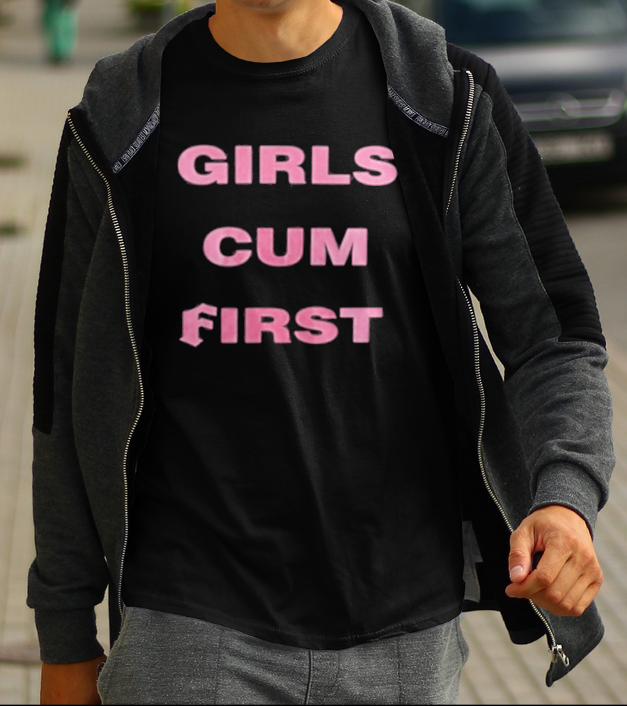 Girls Cum First Bold Pink T-Shirt
