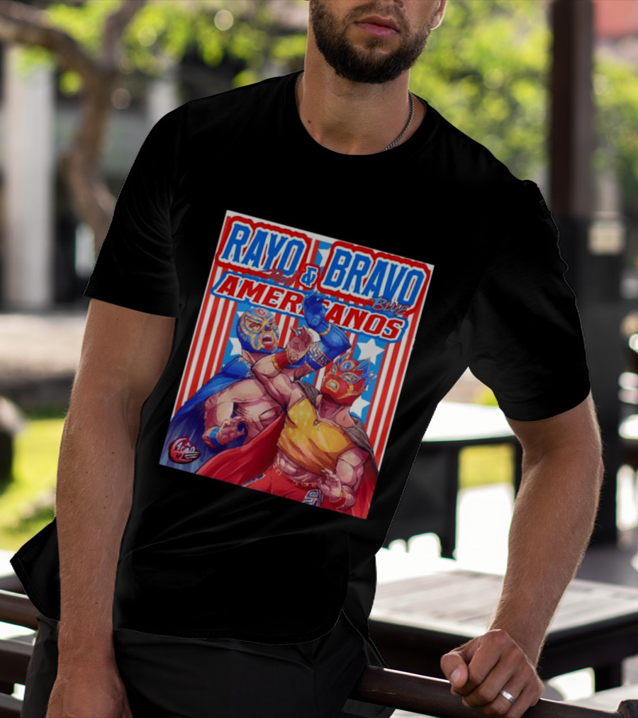 Rayo And Bravo Red Blue Americanos Wrestling Fan Favorite T-Shirt
